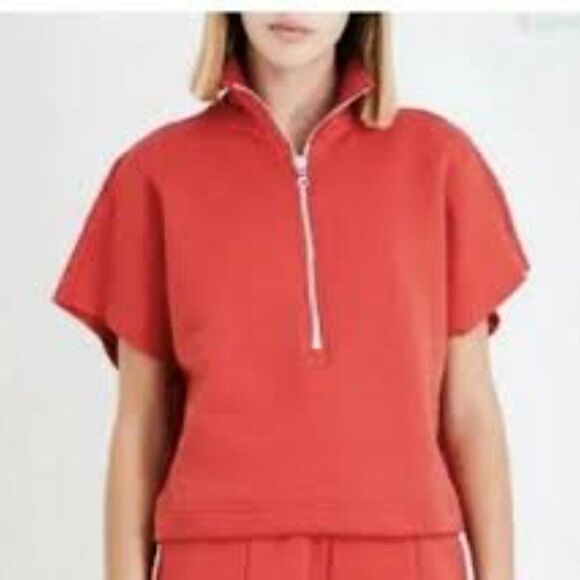 Good American Red Chunky Pullover Cropped Sweatshirt Size 2XL - Picture 1 of 10